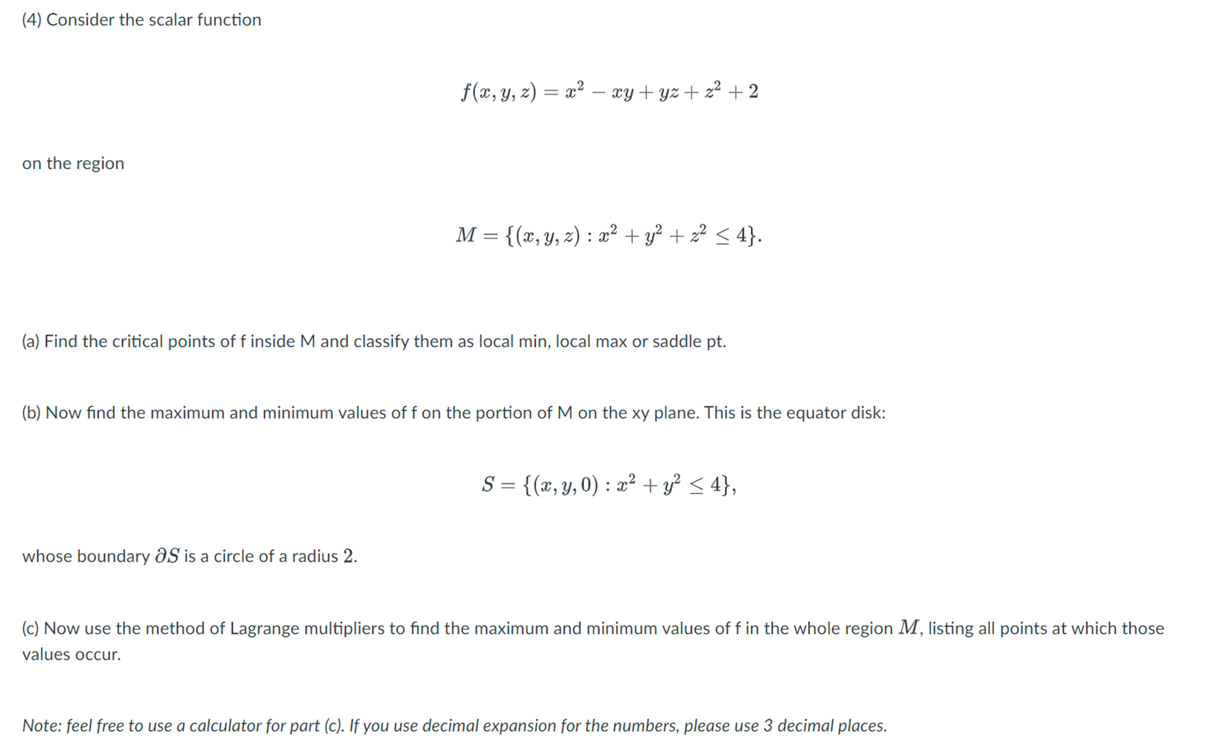 1 2 3(3) Let F : R" -> R be a vector