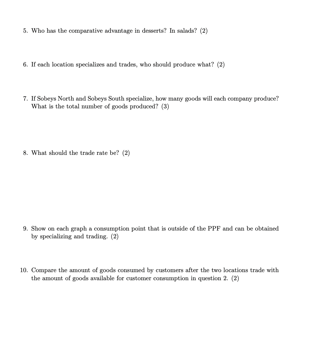 paper. Please complete this assignment individually. 1. (3 points) Define absolute advantage.