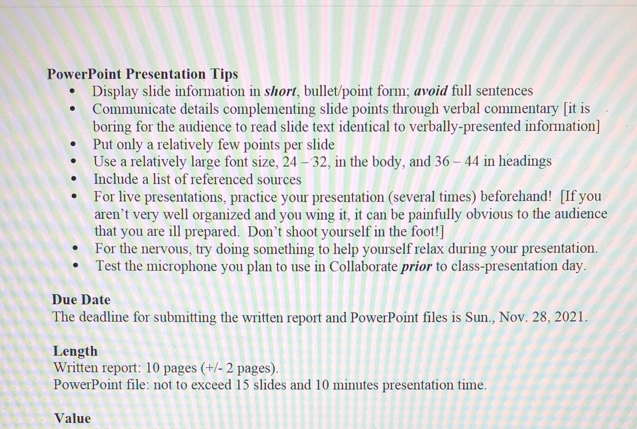 We need to create a PowerPoint presentation and my topic is -