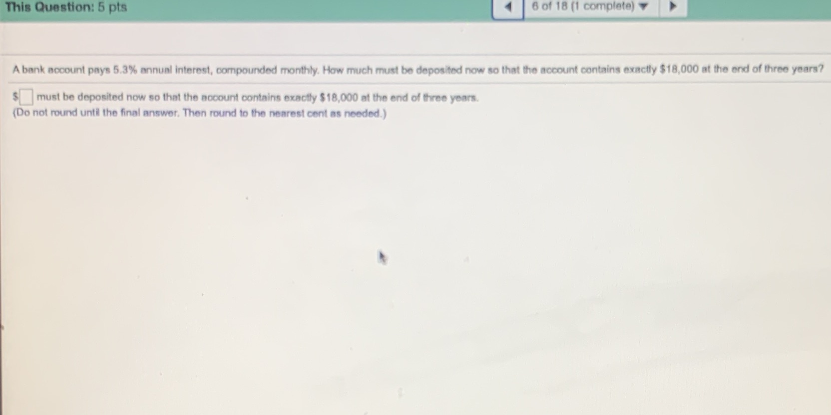 Please help me in this question This Question: 5 pts 6 of