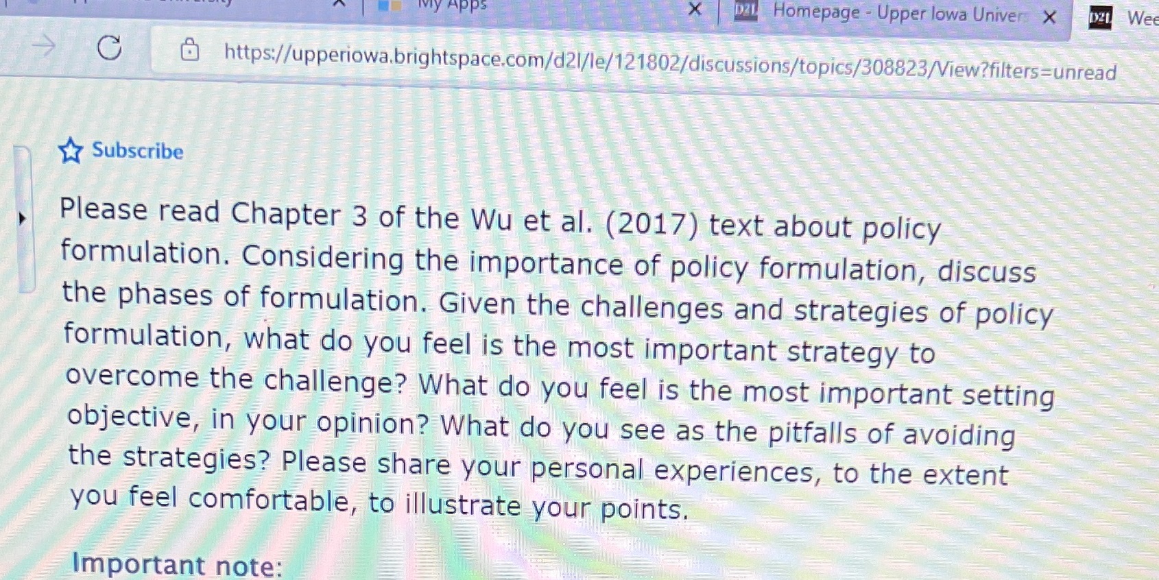  7\" Subscribe ., Please read Chapter 3- of the Wu eta].-