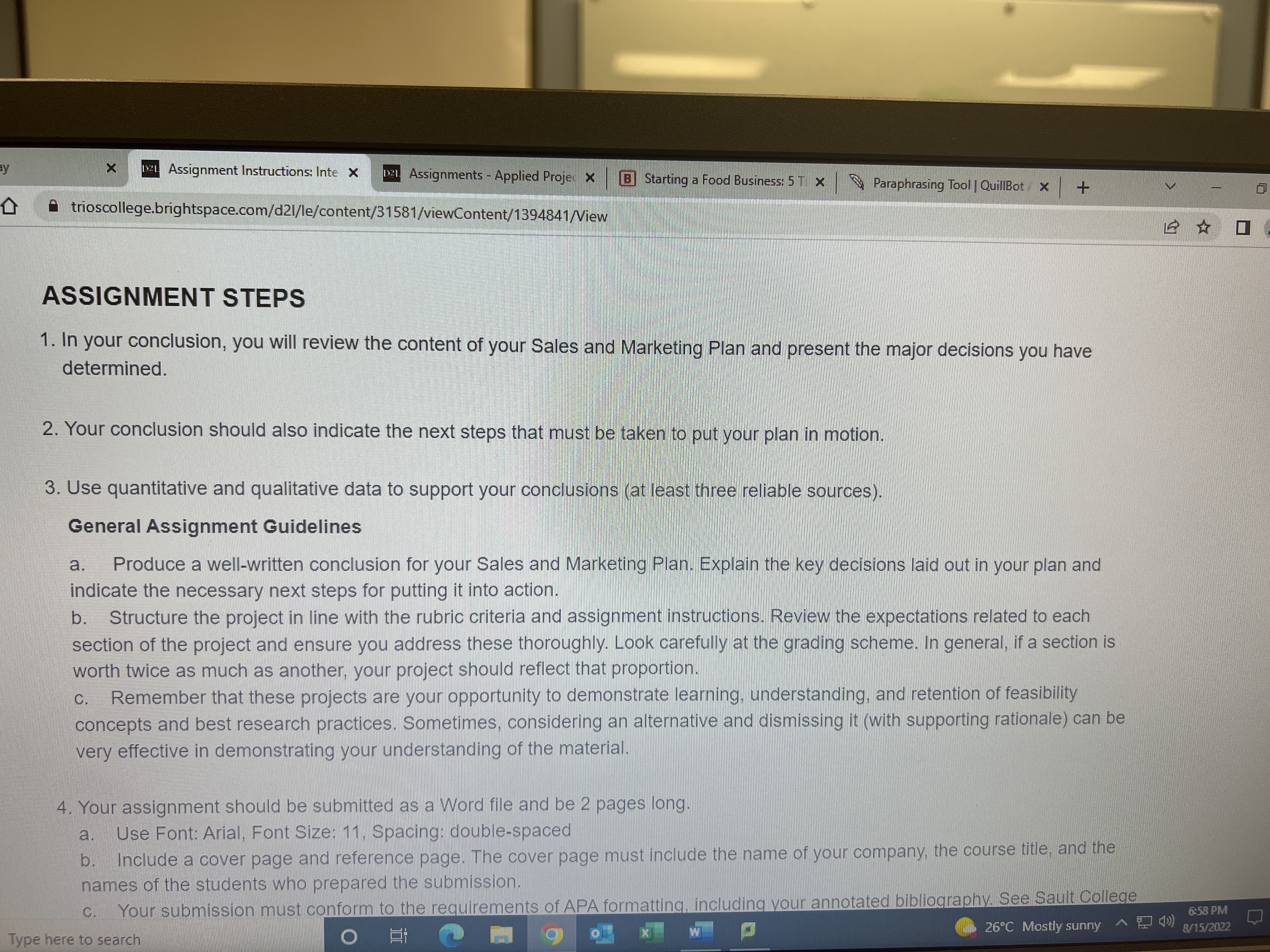  121 Assignment Instructions: Inte x 121 Assignments - Applied Projex B