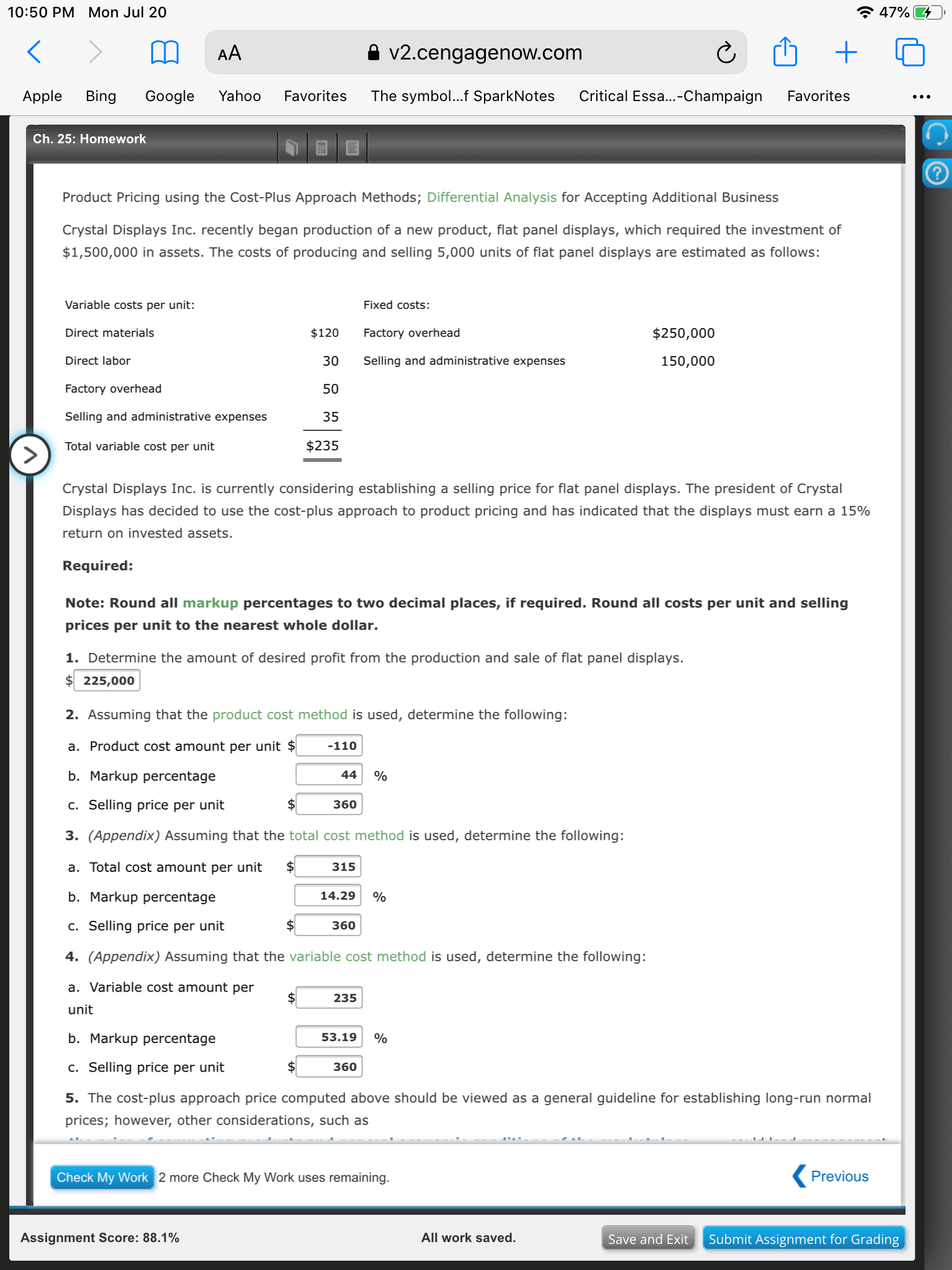 symbol ...f SparkNotes Critical Essa...-Champaign 0/0 47% Favorites Ch. 25: Homework unit