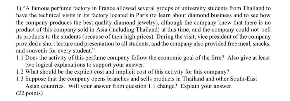 please explain clearly step by step thanks l) \"A famous perfume factory