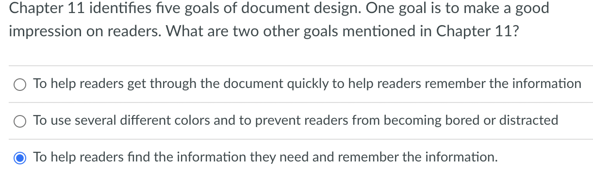 11 discusses four basic principles for designing effective documents. One is proximity.
