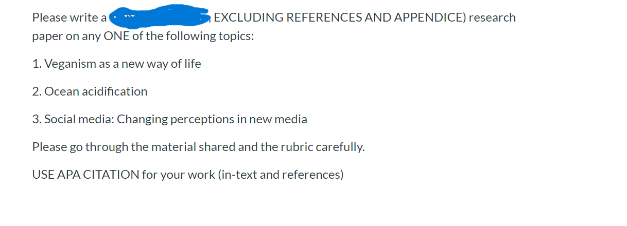 Please write a ' EXCLUDING REFERENCES AND APPENDICE} research paper on
