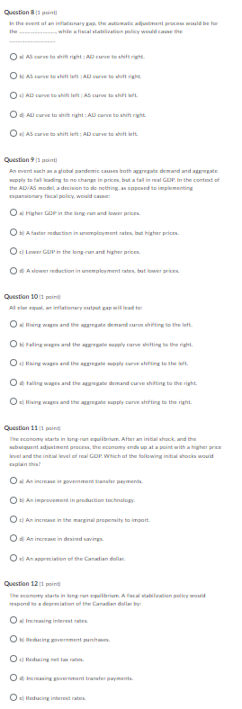 initialy in a long -run macroeconomic equilibrium. A shock then hits the