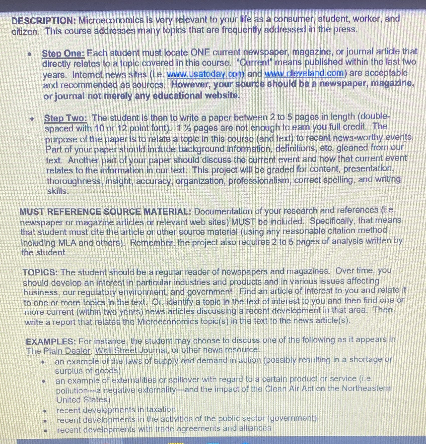 I need help with my assignment: Each student must locate one current