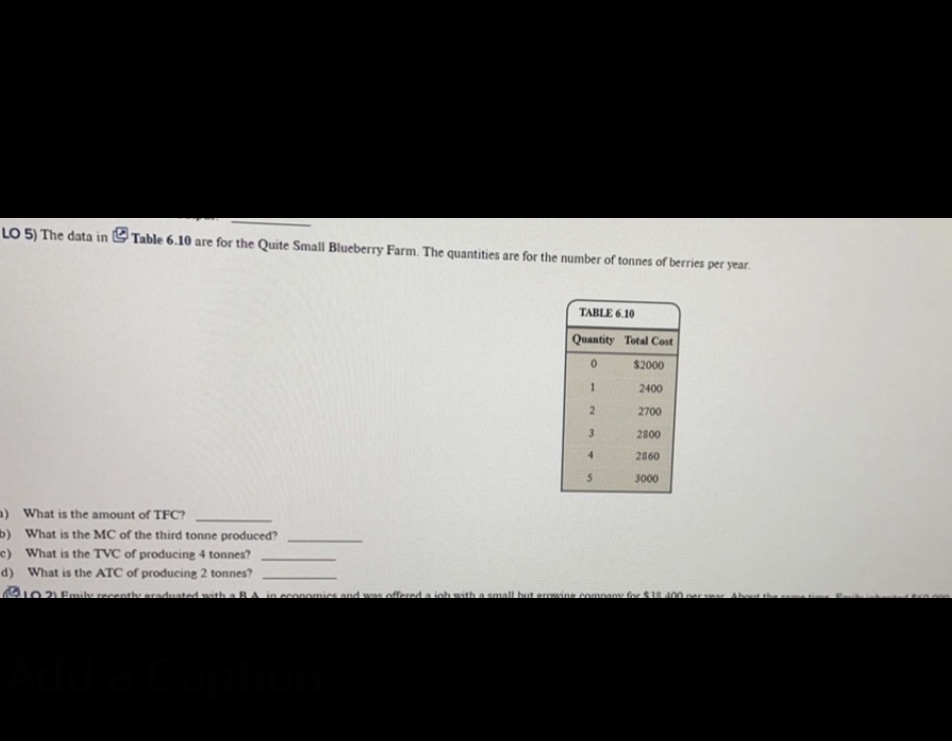  LO 5) The data in Table 6.10 are for the Quite