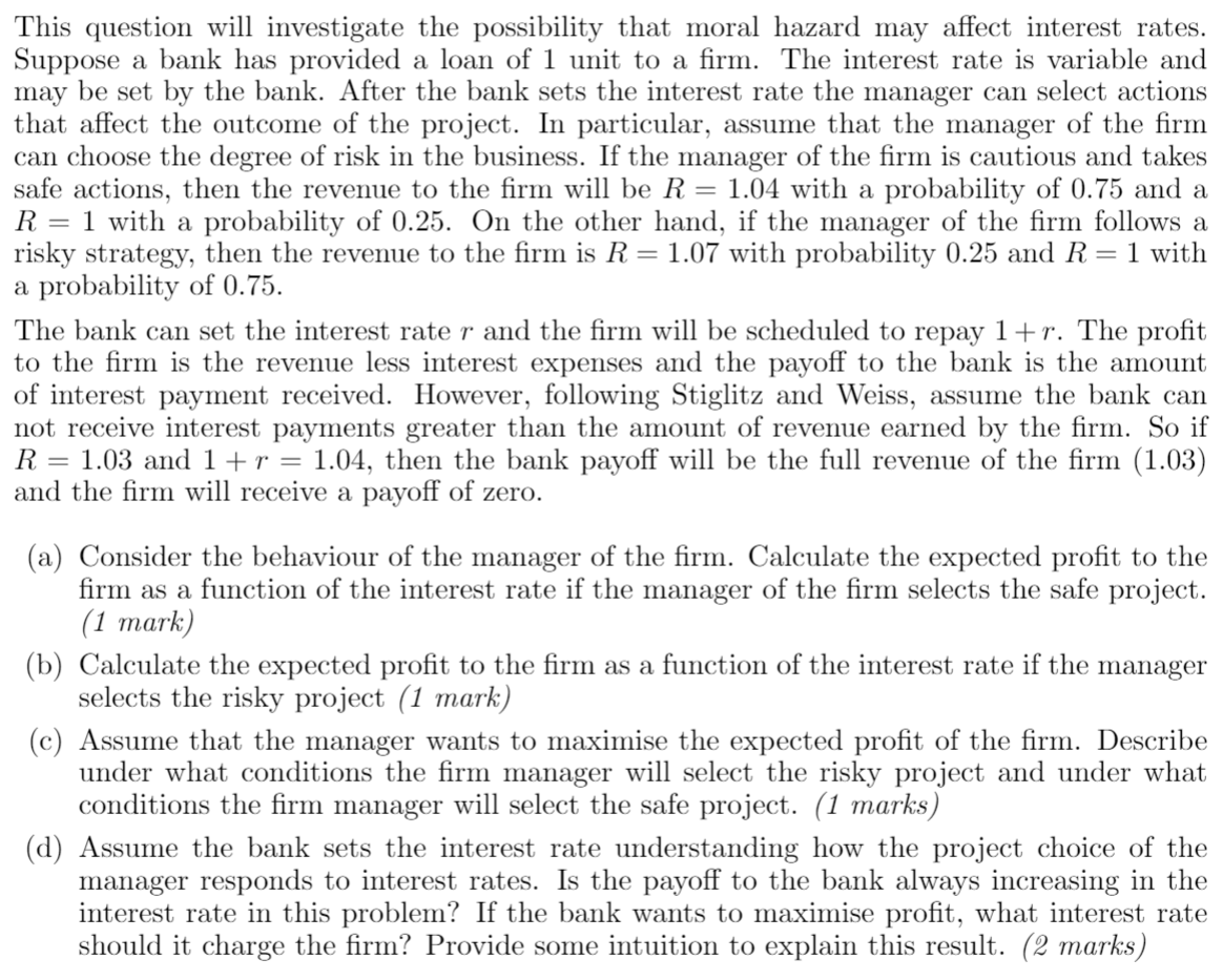 Assignment questions, image attached for better quality. This question will investigate the