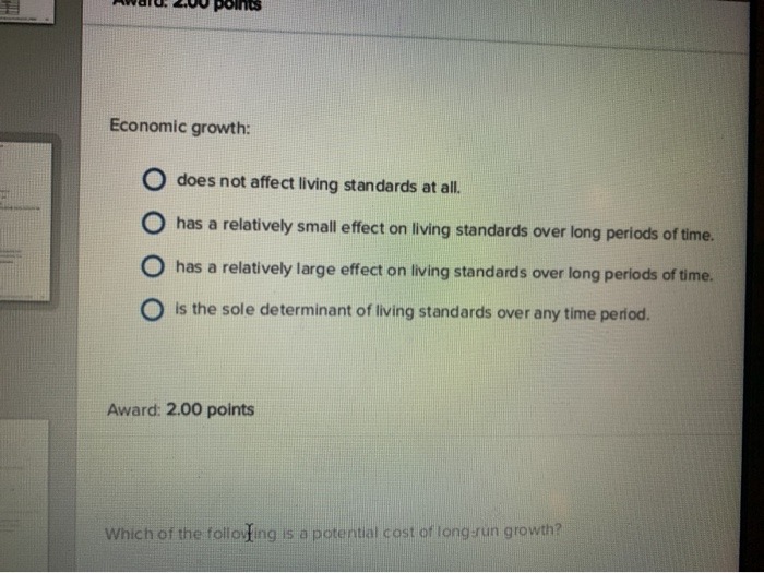 Kindly find the aggregate assumptions points Economic growth: does not affect living