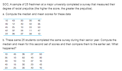 for your respondents. On the scale you used, a high score indicates