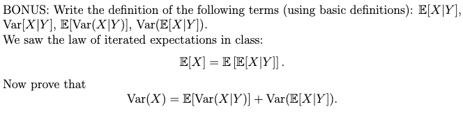  BONUS: Write the definition of the following terms (using basic definitions):