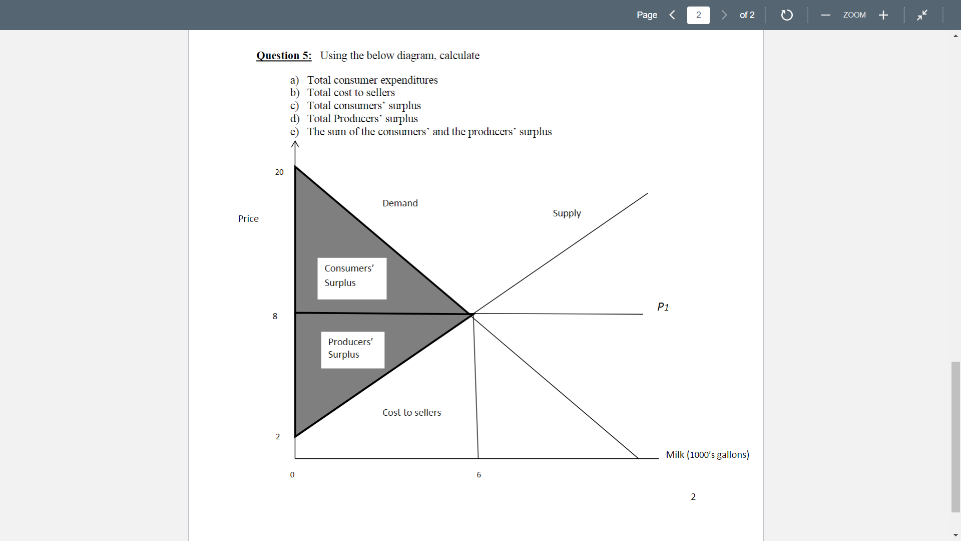 2 Ouestion 5: Using the below diagram, calculate ZOOM a) b) c)