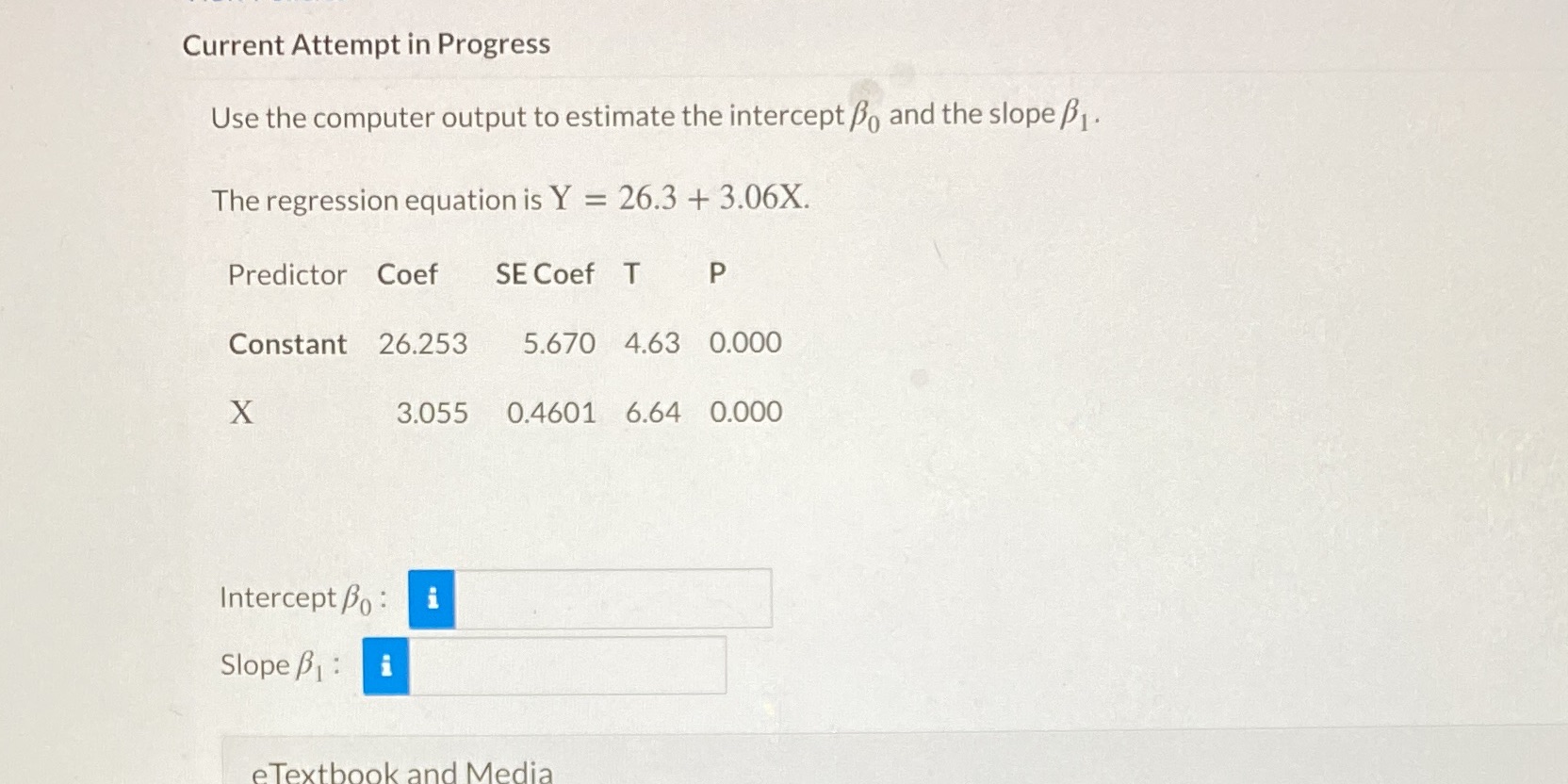 Need help Current Attempt in Progress Use the computer output to estimate