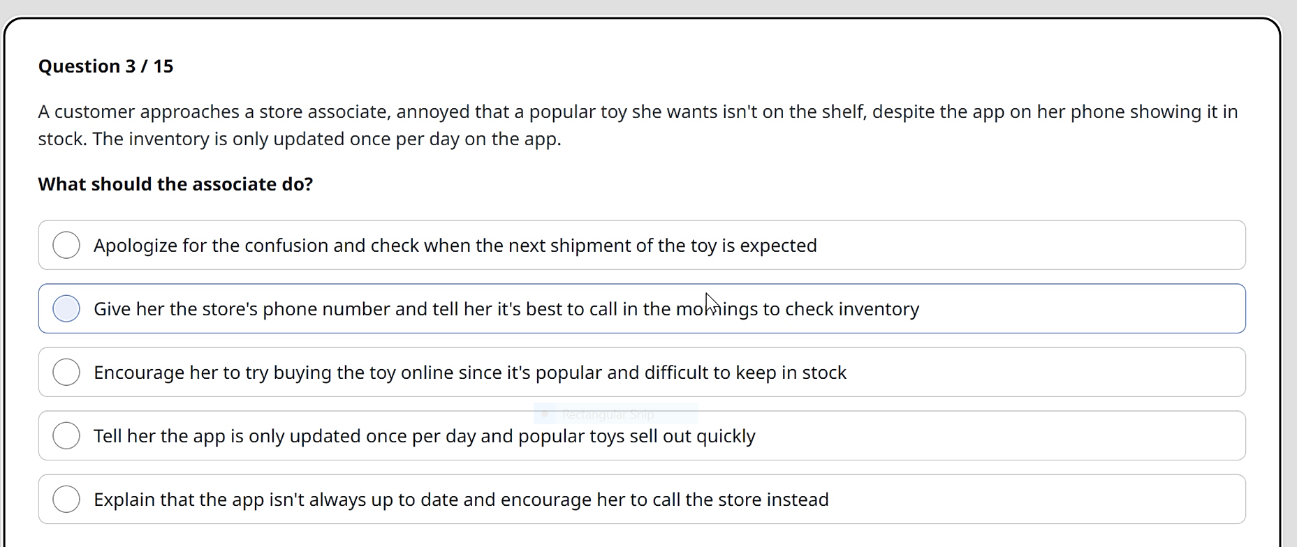 a customer service desk without an appointment and says he's in a