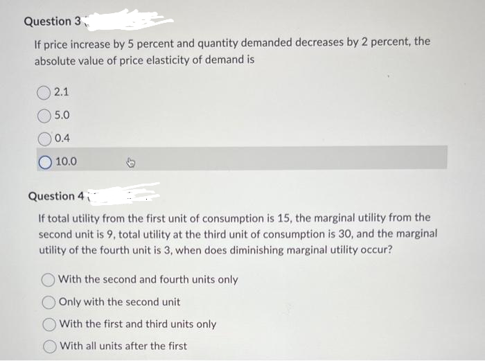 of demand is 2.0, then quantity demanded will rise by what percentage?