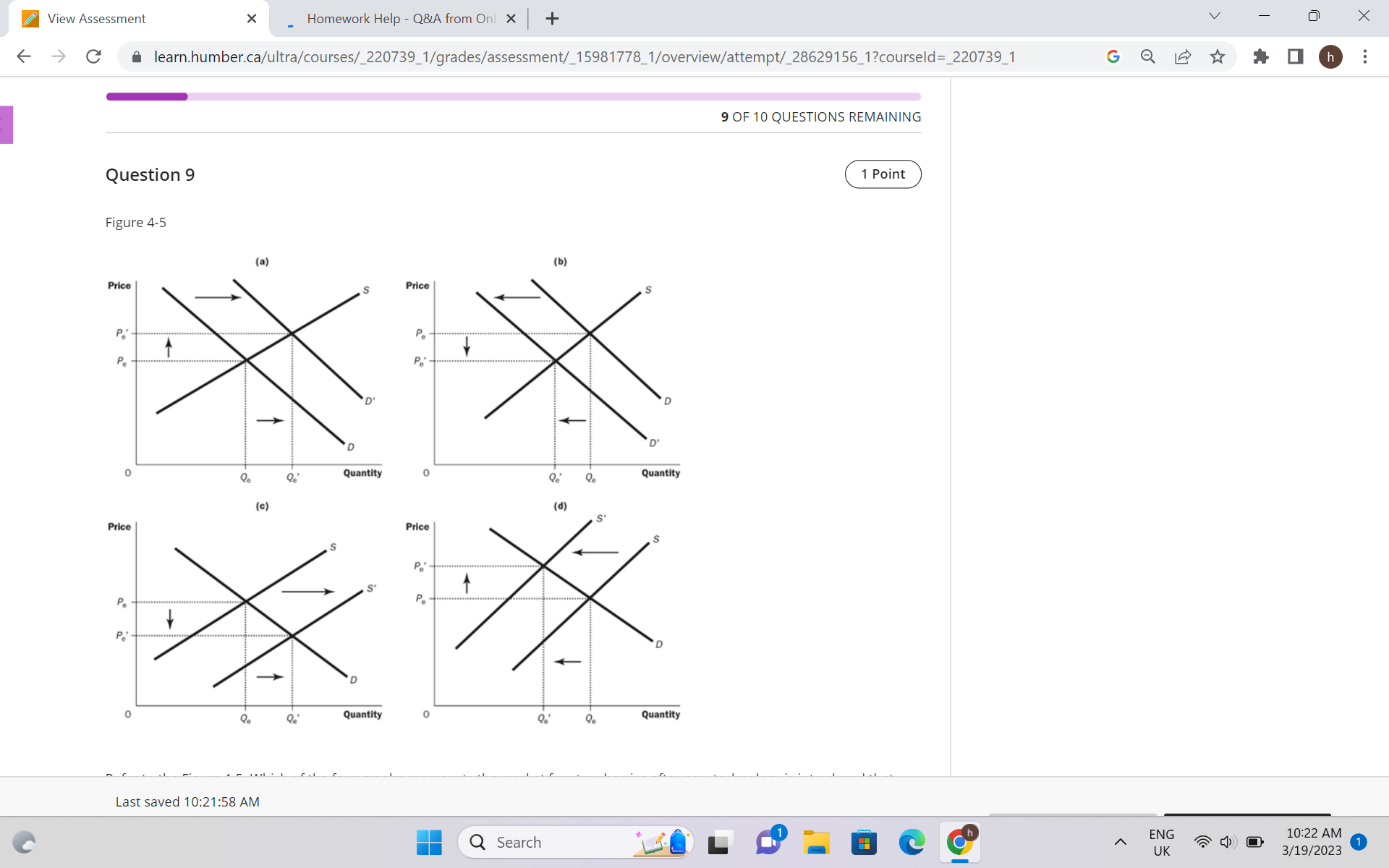 ENG 10:21 AM UK 3/19/2023 1View Assessment X Homework Help - Q&A
