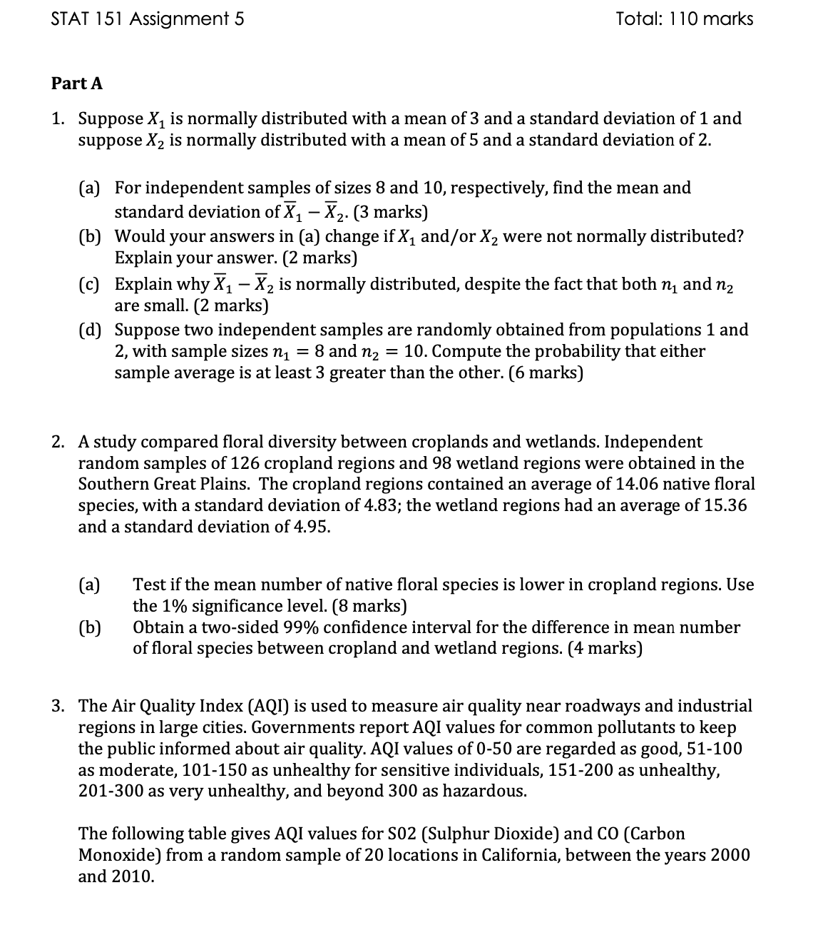 use a two-sample t-test. always use the non-pooled procedure (that is, the