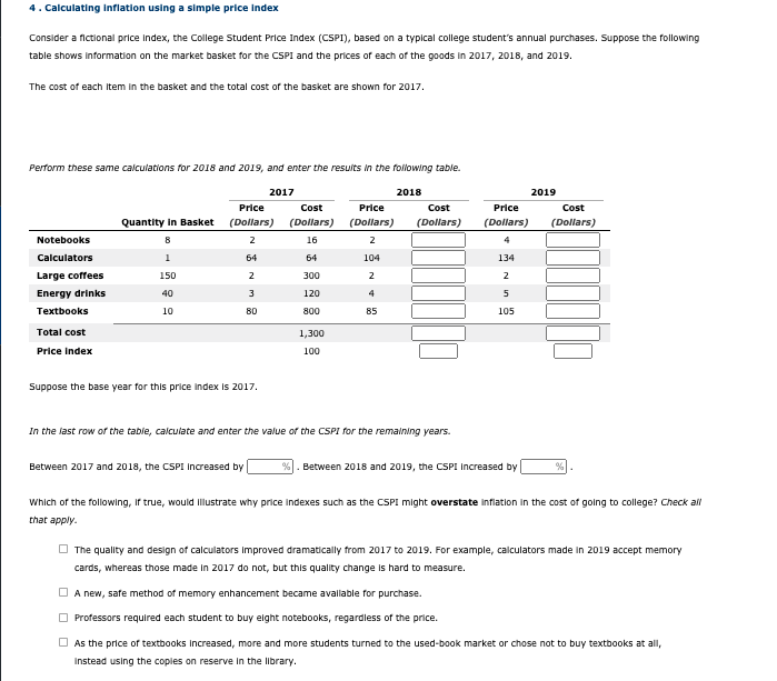  Between 2017 and 2018, the CSPI increased by. Between 2018 and