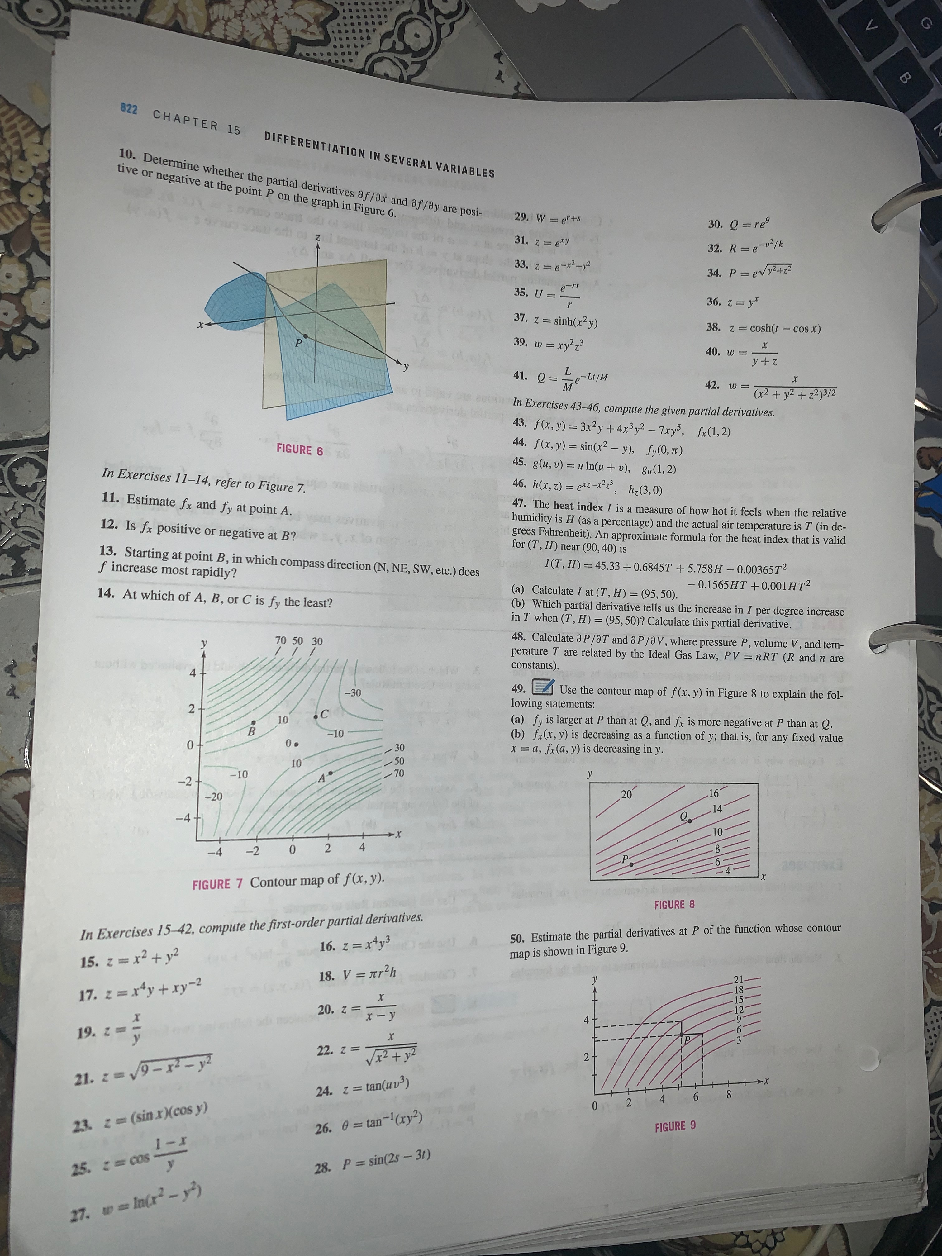 CHAPTER 15 DIFFERENTIATION IN SEVERAL VARIABLES 10. Determine whether the partial