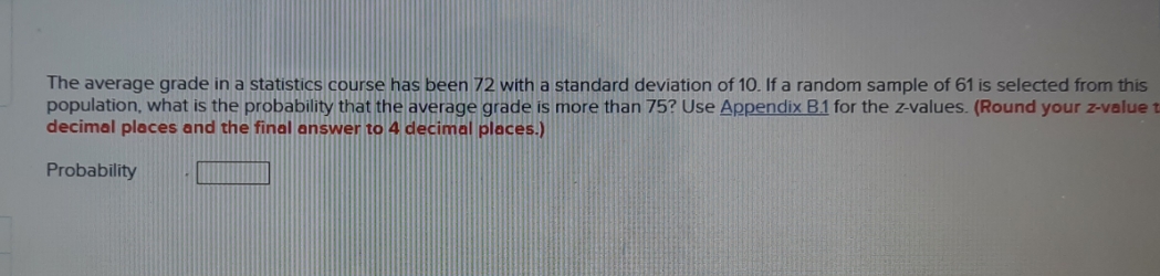 how to find the probability? The average grade in a statistics course