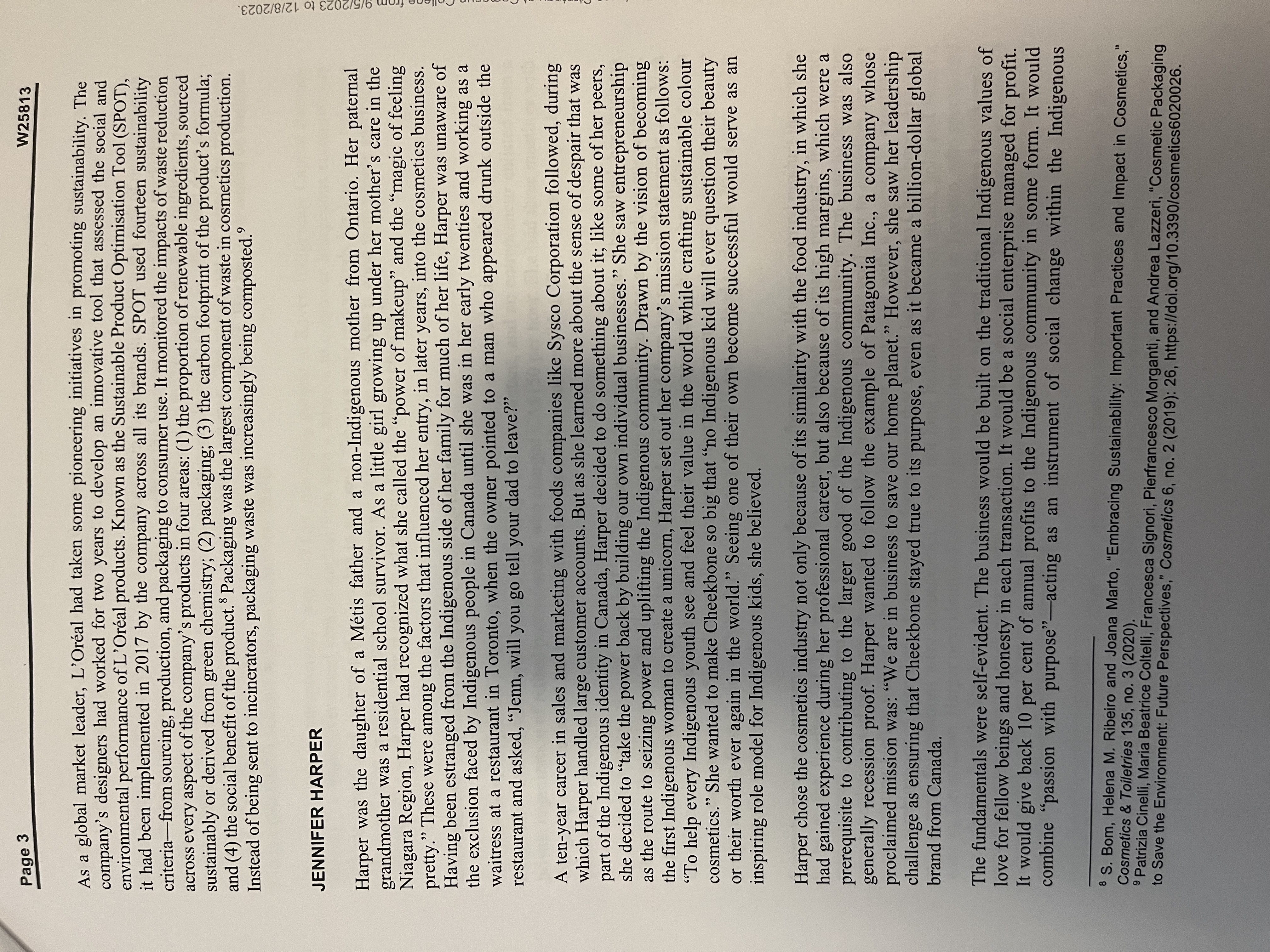 strategic management.Six hundred words IVEY Publishing W25813 CHEEKBONE BEAUTY - BUILDING AN