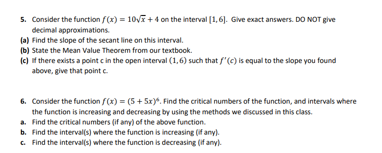 5. Consider the function x) = 1M + 4 on the
