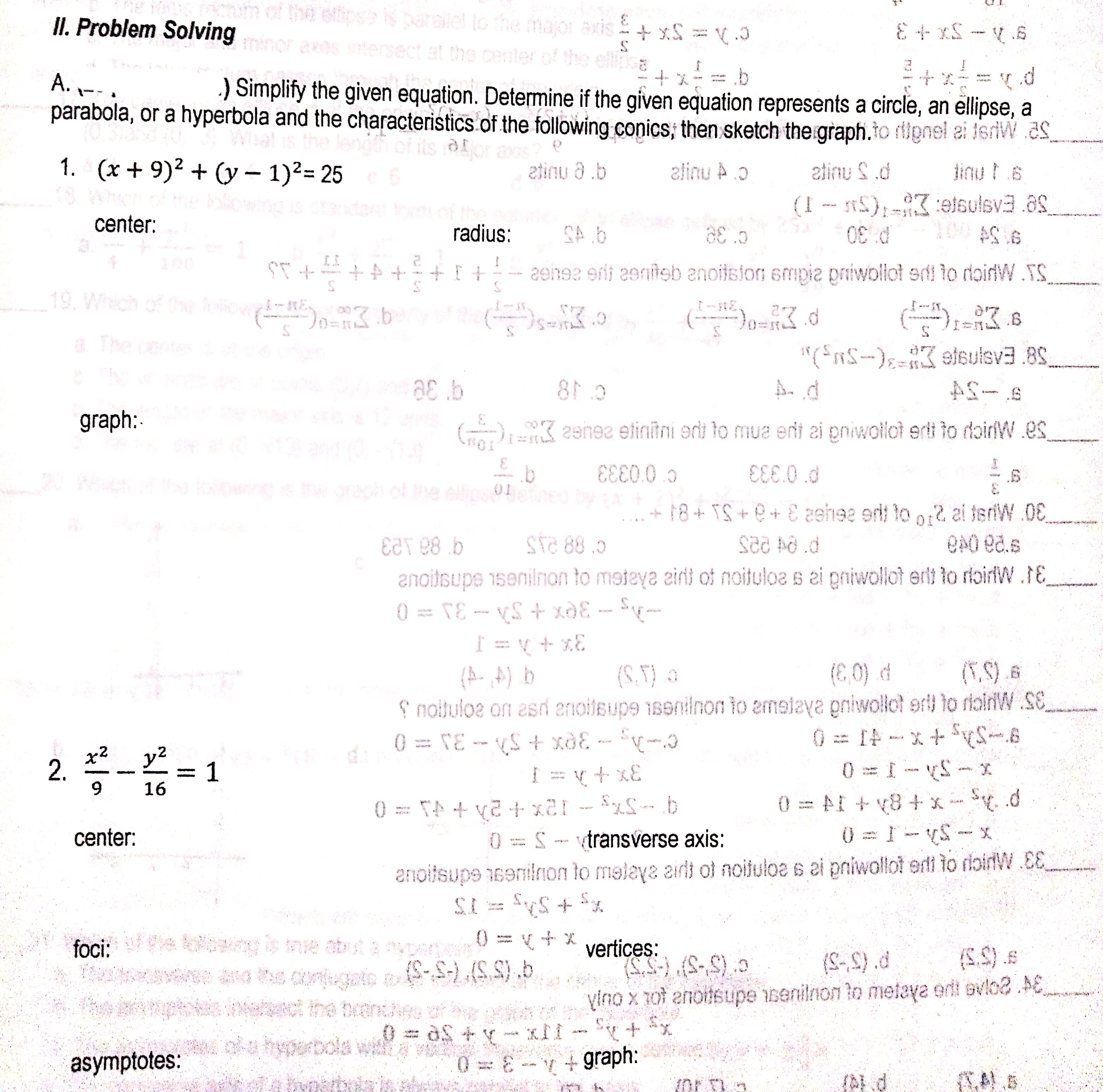 Rules in answering: Justify your chosen answer by explaining the reason/solution of
