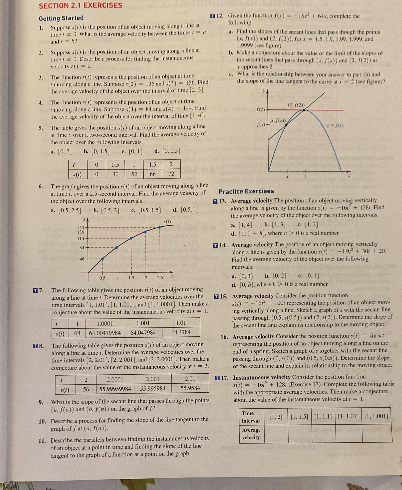 9 thru 15 ( odd problems only) SECTION 2.1 EXERCISES Getting Started