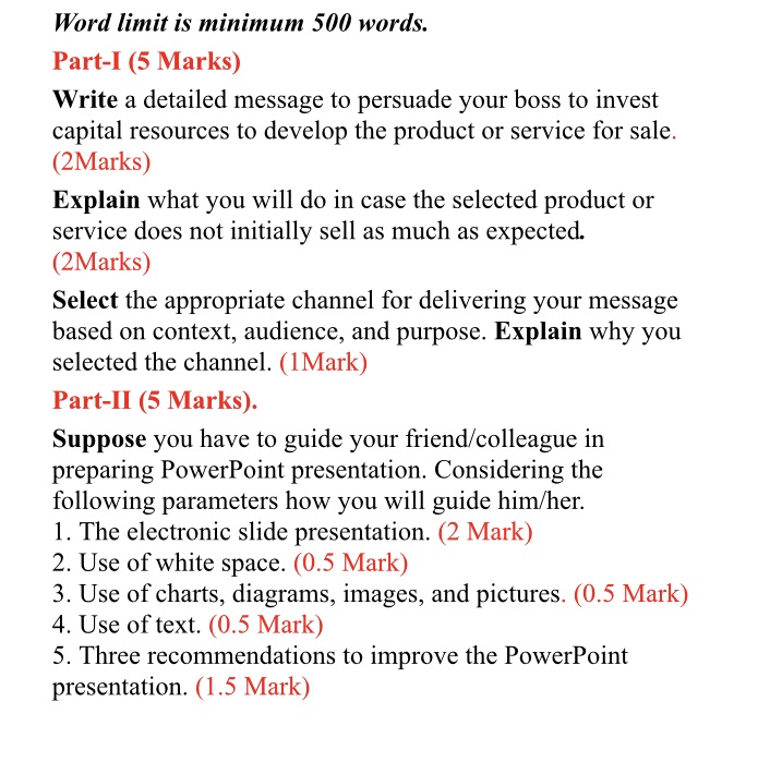 Word limit is minimum 500 words. Part-1 (5 Marks) Write a