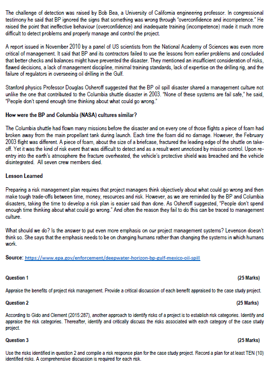 all questions. BP Oil Spill It was on April 20, 2010, that