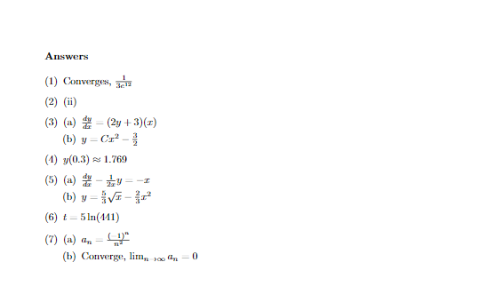 following equations corresponds to the slope field pictured below? (i) 1-y2 (ii)