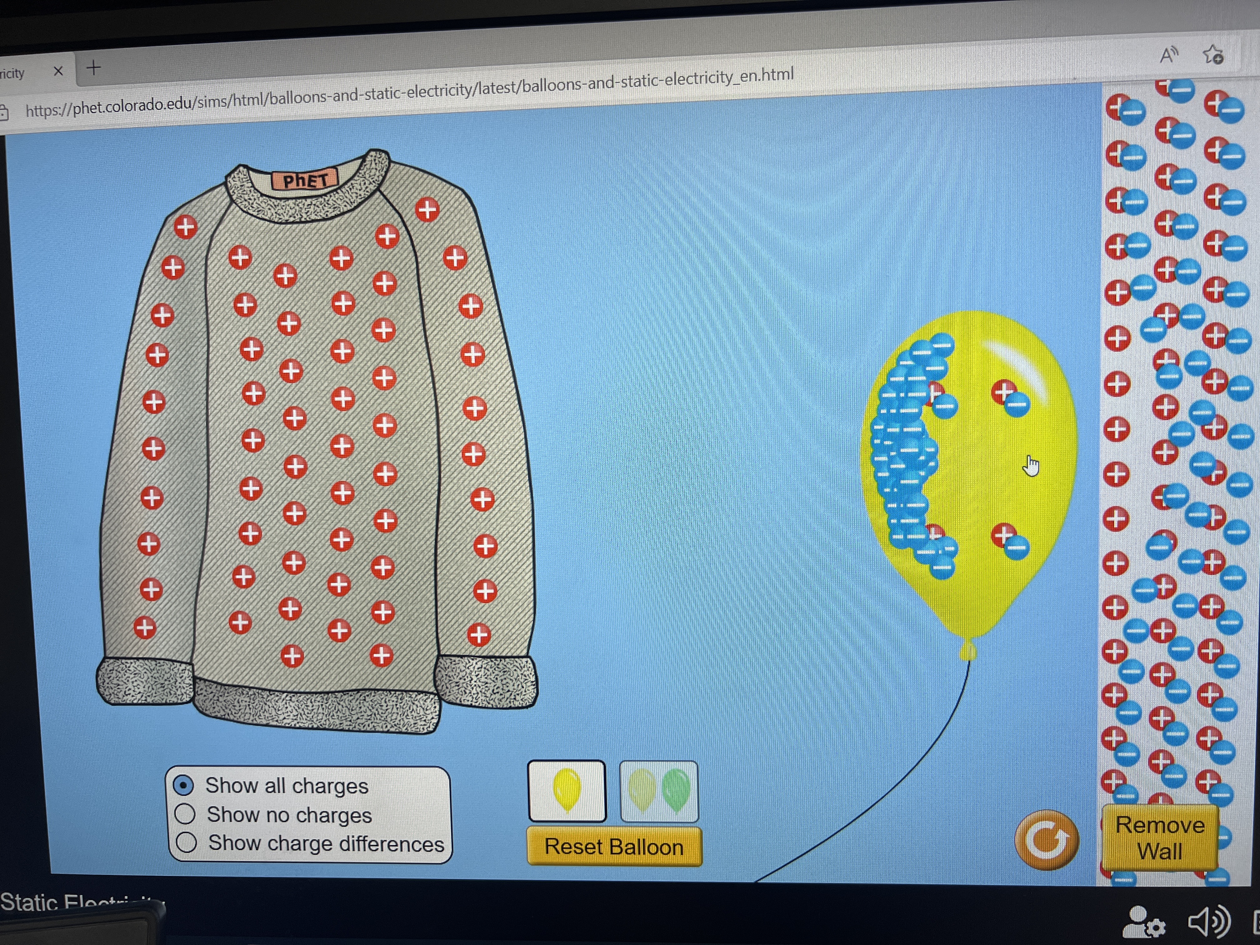  ricity X + https://phet.colorado.edu/sims/html/balloons-and-static-electricity/latest/balloons-and-static-electricity_en.html PhET + + + + + +