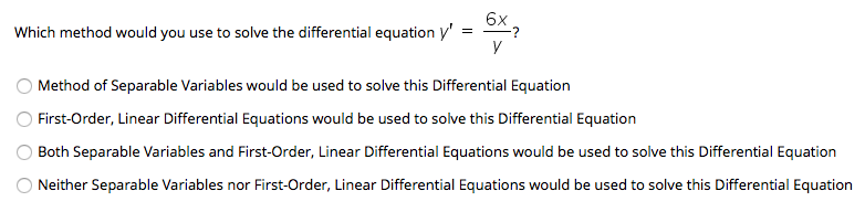  Ex ? Which method would you use to solve the differential