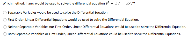 to solve this Differential Equation If) FirstOrder, Linear Differential Equations would be