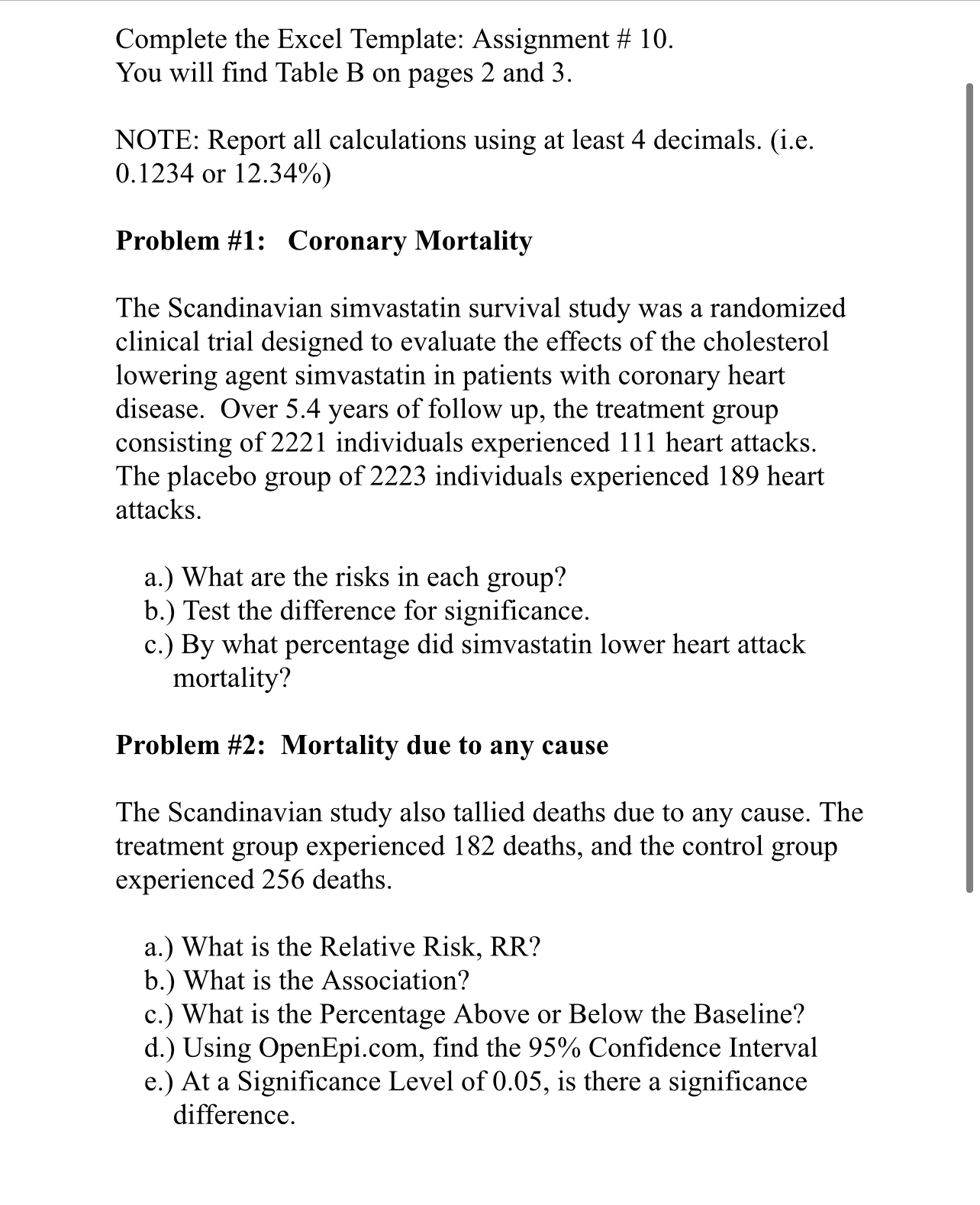 B on pages 2 and 3. NOTE: Report all calculations using at