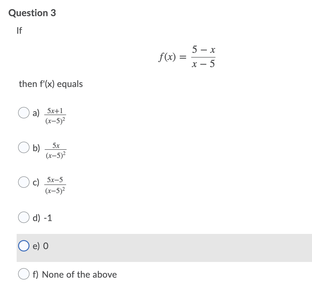 Please answer the questions below \fQuestion 4 If f(x) = cos(t) ex