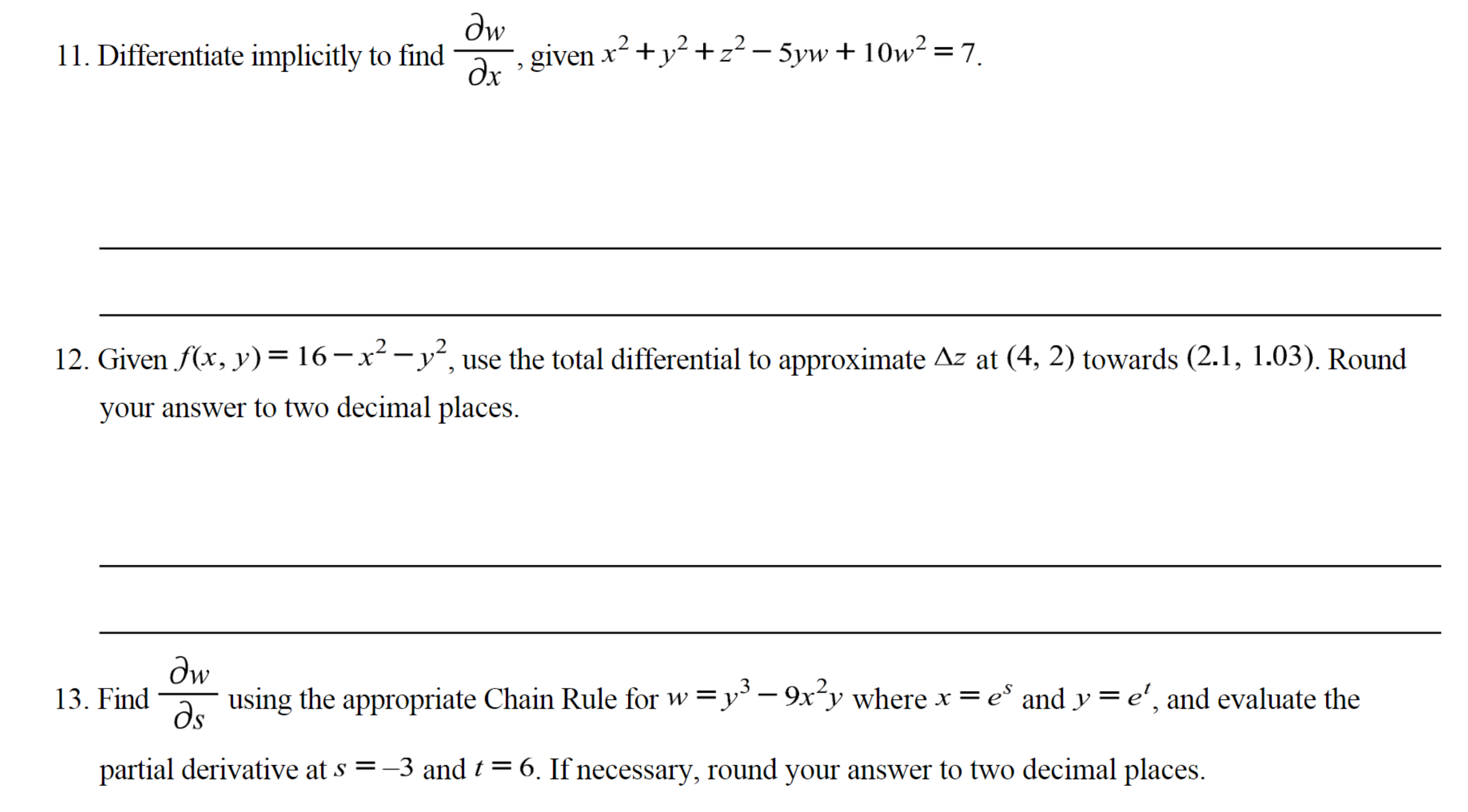 only write the steps. 9. For f(x, y), find all values of