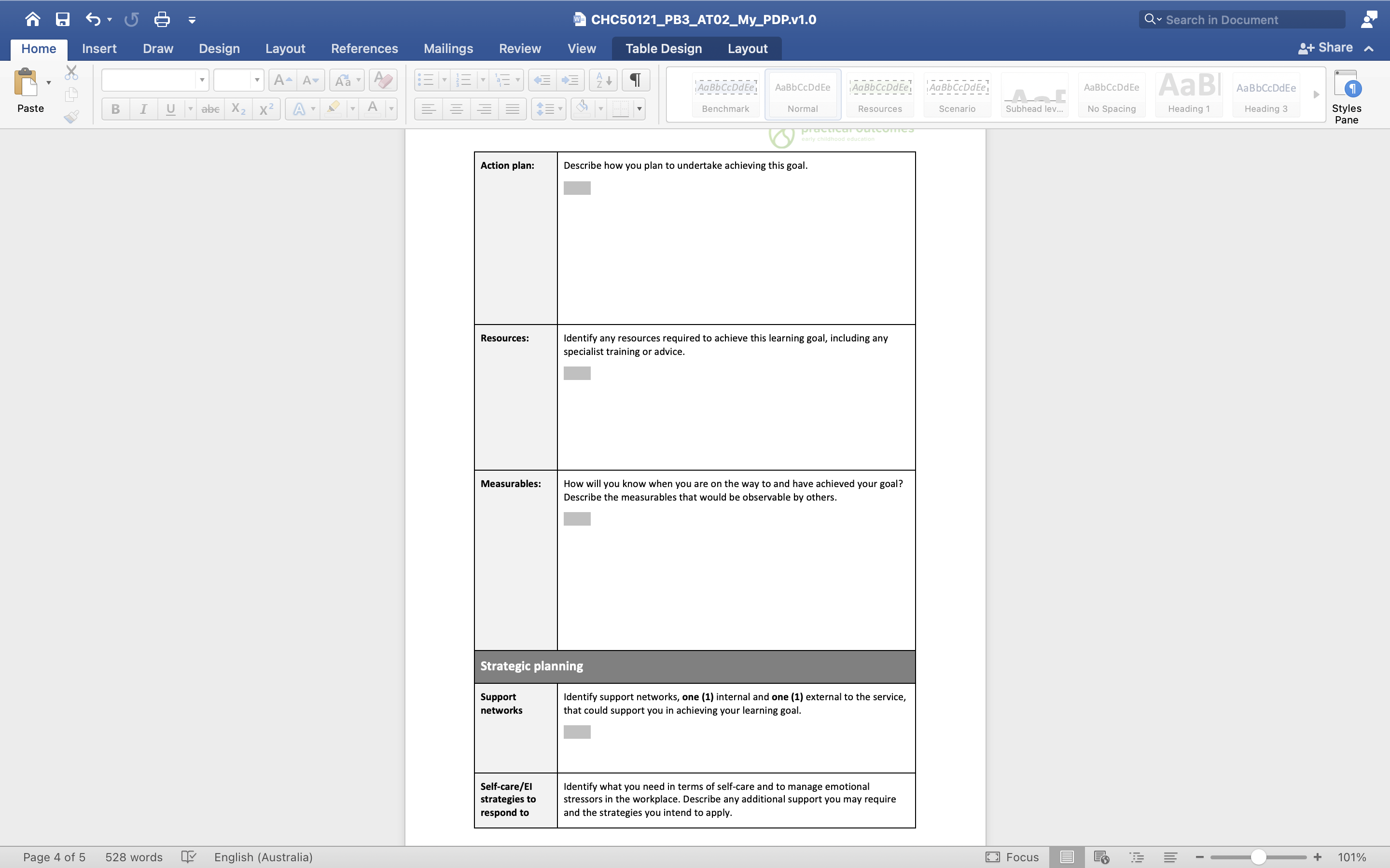further training where need was identified. Recognised requirements for self-care and identified