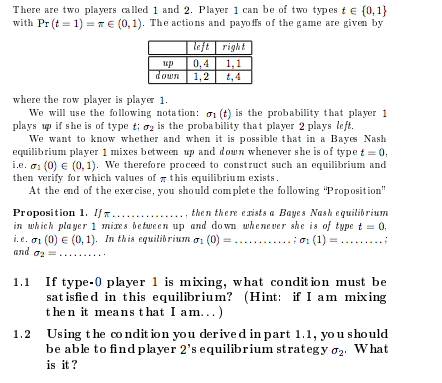  There are two players called 1 and 2. Player 1 can