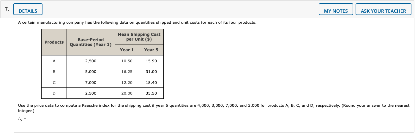 Can I get some help with this problem? 7 DETAILS MY NOTES