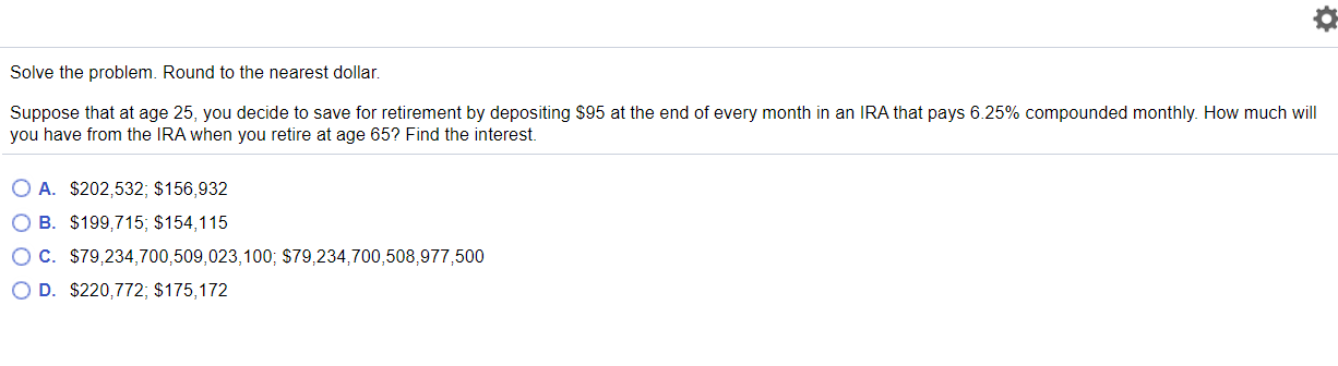 Question 10. {I Solve the problem. Round to the nearest dollar. Suppose