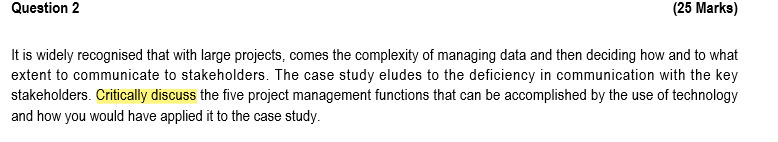  Question 2 (25 Marks) It is widely recognised that with large