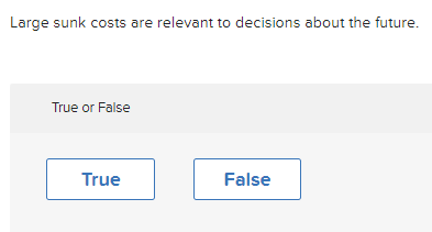 an alternative actian. True or False Large sunk coats are relevant to