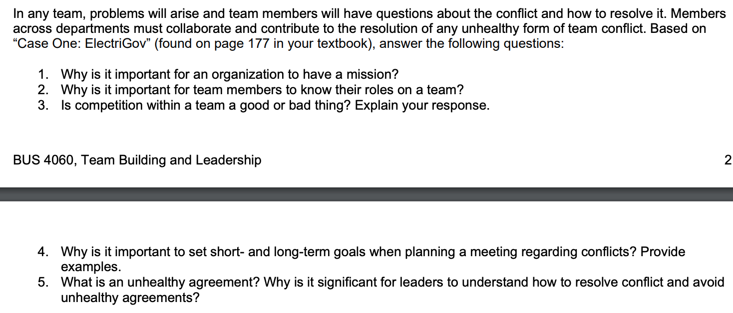  In any team, problems will arise and team members will have