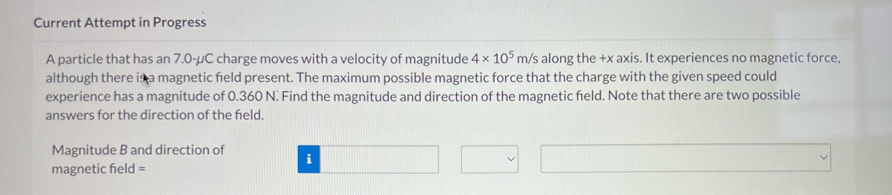 Current Attempt in Progress A particle that has an 7.0-UC charge