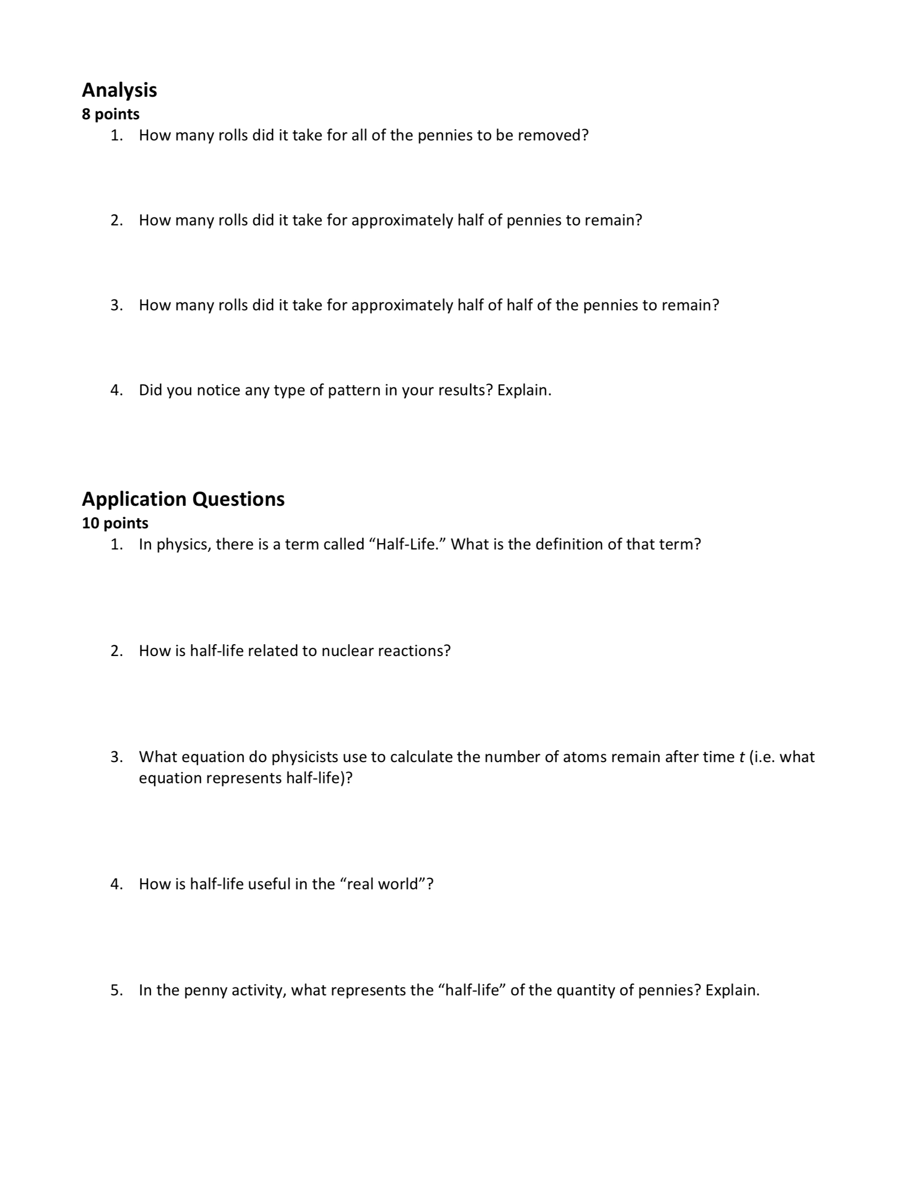 research and answer the questions that follow. Materials e 50 pennies or