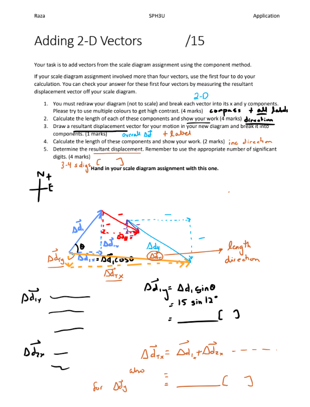 from the scale diagram assignment using the corm ponent method. If your