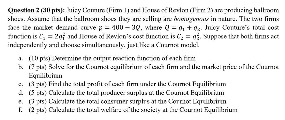 Explain clearly type the answer Question 2 (30 pts): Juicy Couture (Firm